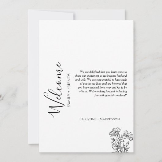 Moderne Hochzeitsempfang & Reiseroute Wochenende Einladung (Vorderseite)