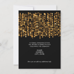 Moderne Hochzeitsempfangsbeleuchtung mit goldenem  Einladung