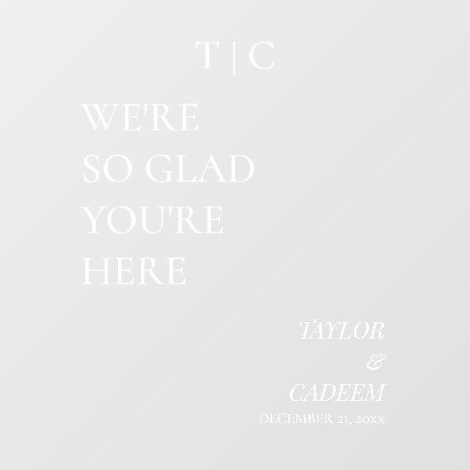 Moderne Hochzeitsempfangsspiegel Fensteraufkleber (Blatt)