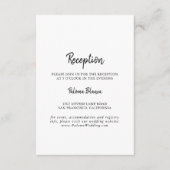 Moderne Hochzeitsempfehlung Begleitkarte (Vorderseite)