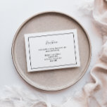 Moderne Hochzeitsempfehlung Begleitkarte<br><div class="desc">Diese elegante, moderne Hochzeitskarte eignet sich perfekt für Ihre moderne, minimalistische Hochzeit. Dieses Design zeichnet sich durch schwarze, einfache Kalligraphie mit einem weißen neutralen Hintergrund aus, um Ihre klassische traditionelle Hochzeit oder minimalistische Boho Hochzeit im Frühling, Sommer, Herbst oder Winter. Gerne stehen wir Ihnen für Fragen zu diesem Design zur...</div>