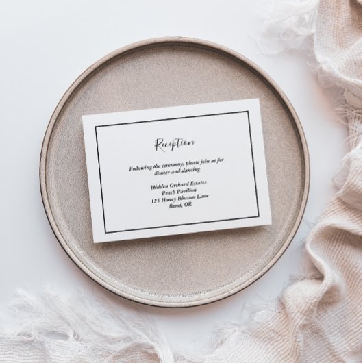 Moderne Hochzeitsempfehlung Begleitkarte