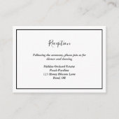 Moderne Hochzeitsempfehlung Begleitkarte (Vorderseite)