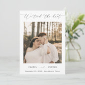 Moderne Hochzeitsempfehlung Einladung (Stehend Vorderseite)