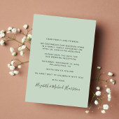 Moderne Hochzeitsempfehlung Foto Sage Green Save The Date