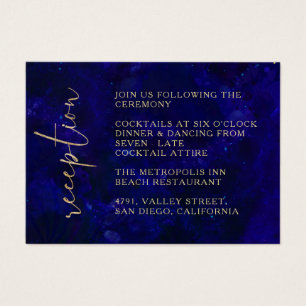 Moderne Hochzeitsempfehlung für Deep Blue Calligra
