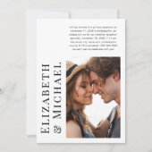 Moderne Hochzeitsempfehlung für Foto nach Elopemen Einladung (Vorderseite)