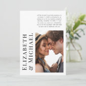 Moderne Hochzeitsempfehlung für Foto nach Elopemen Einladung (Stehend Vorderseite)