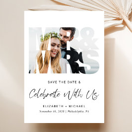 Moderne Hochzeitsempfehlung für Foto Save The Date