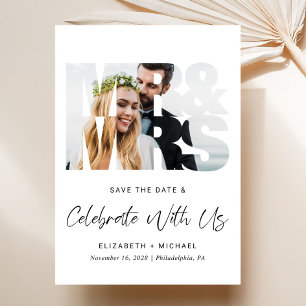 Moderne Hochzeitsempfehlung für Foto Save The Date