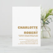 Moderne Hochzeitsempfehlung für kundenspezifisches Einladung (Stehend Vorderseite)