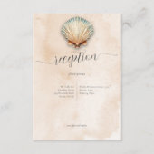 Moderne Hochzeitsempfehlung für Seashell Sand an d Begleitkarte (Vorderseite)