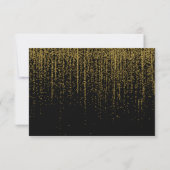 Moderne Hochzeitsempfehlung Gold Black Glitzer Einladung (Rückseite)