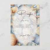 Moderne Hochzeitsempfehlung im tropischen Seashell Begleitkarte (Vorderseite)