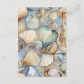 Moderne Hochzeitsempfehlung im tropischen Seashell Begleitkarte (Rückseite)