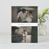 Moderne Hochzeitsempfehlung mit 3 Fotos Einladung (Stehend Vorderseite)