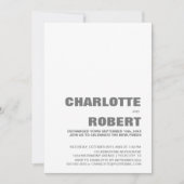 Moderne Hochzeitsempfehlung mit grauem Text Einladung (Vorderseite)