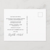 Moderne Hochzeitsempfehlung Save the Date für Foto Ankündigungspostkarte (Rückseite)