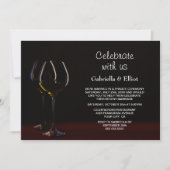 Moderne Hochzeitsempfehlung Schwarzer Wein Party Einladung (Vorderseite)