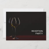 Moderne Hochzeitsempfehlung Schwarzer Wein Party Einladung (Rückseite)