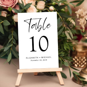 Moderne Hochzeitsempfehlung Tischnummer