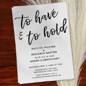 Moderne Hochzeitsempfehlung "zu haben und zu halte Einladung