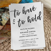 Moderne Hochzeitsempfehlung "zu haben und zu halte Einladung