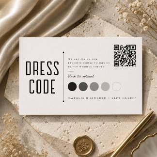 Moderne Hochzeitsfarben Optional Black Tie QR Begleitkarte