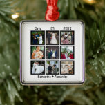 Moderne Hochzeitsfeier 9 FotoCollage Ornament Aus Metall<br><div class="desc">Angepasste moderne Hochzeitstag 9 FotoCollage. Personalisieren Sie dieses Jubiläumsgeschenk für ihn,  Hochzeitsgeschenk,  Jubiläum Collage Geschenk,  Custom Collage Geschenk,  personalisierte Hochzeitsgeschenk Foto mit 9 Fotos,  Hochzeitstag und Namen von Paaren.</div>
