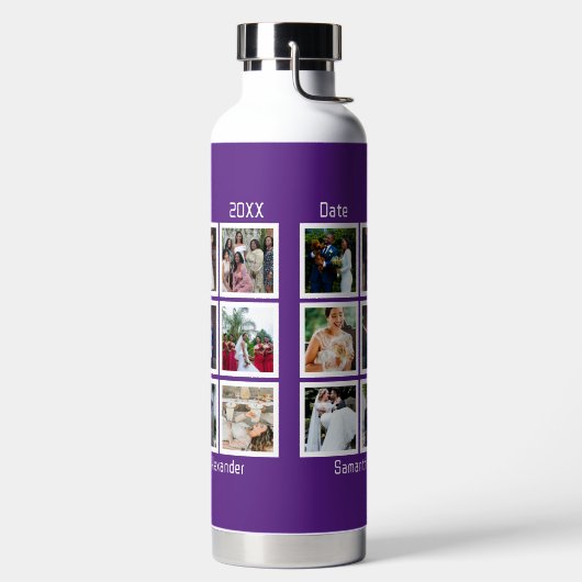 Moderne Hochzeitsfeier 9 FotoCollage Trinkflasche (links)