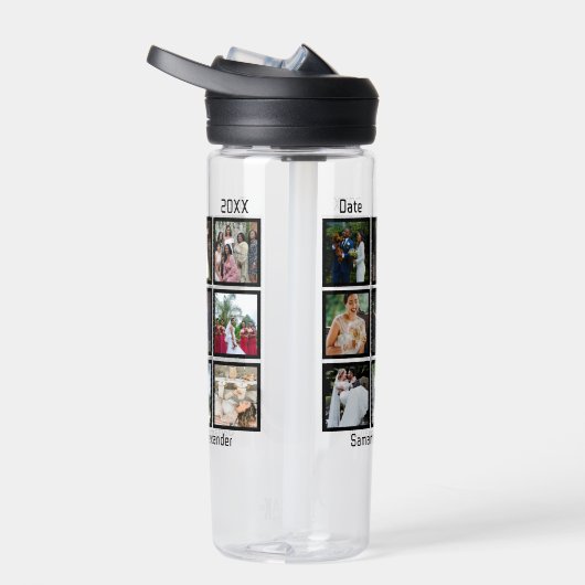 Moderne Hochzeitsfeier 9 FotoCollage Trinkflasche (Rechts)