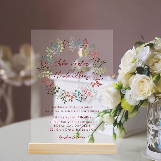 Moderne Hochzeitsfeier am Blue Sea Muschel Beach Acryleinladungen