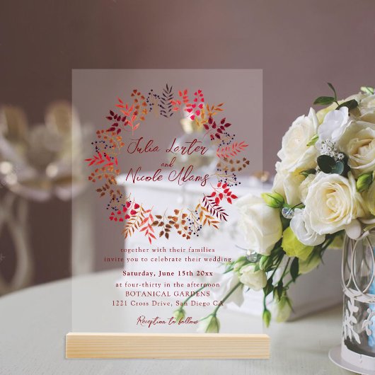 Moderne Hochzeitsfeier am Blue Sea Muschel Beach Acryleinladungen