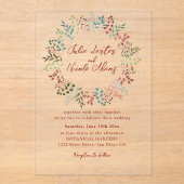 Moderne Hochzeitsfeier am Blue Sea Muschel Beach Acryleinladungen (Vorderseite)