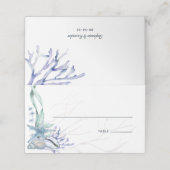 Moderne Hochzeitsfeier am Strand des Aquädukts Platzkarte (Außenseite Aufgefaltet)