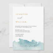 Moderne Hochzeitsfeier am Strand Einladung (Vorderseite)