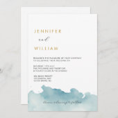 Moderne Hochzeitsfeier am Strand Einladung (Vorne/Hinten)