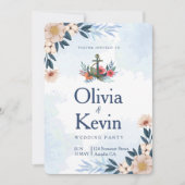 Moderne Hochzeitsfeier am Strand, tropische Hochze Einladung (Vorderseite)