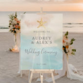 Moderne Hochzeitsfeier am Strand Willkommen Acrylschild