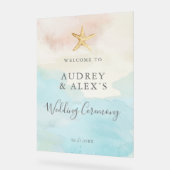 Moderne Hochzeitsfeier am Strand Willkommen Acrylschild