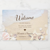 Moderne Hochzeitsfeier am tropischen Strand Alkoholflaschenetikett (Einzelnes Label)