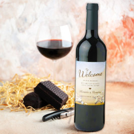 Moderne Hochzeitsfeier am tropischen Strand Weinetikett