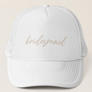 Moderne Hochzeitsfeier   Beige Schrift Truckerkappe