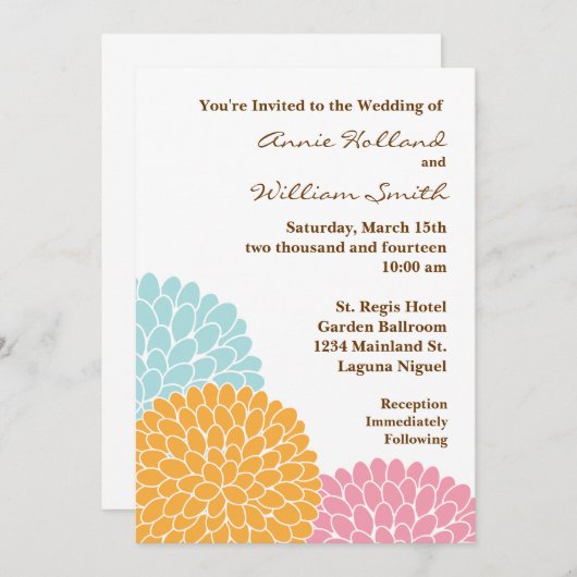 Moderne Hochzeitsfeier Einladung (Vorne/Hinten)