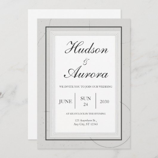 Moderne Hochzeitsfeier Einladung (Vorne/Hinten)