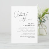 Moderne Hochzeitsfeier, Feiern mit uns Einladung (Stehend Vorderseite)