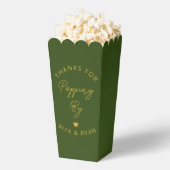 Moderne Hochzeitsfeier Grün und Gold Popcorn Geschenkschachtel (Geplatzt)