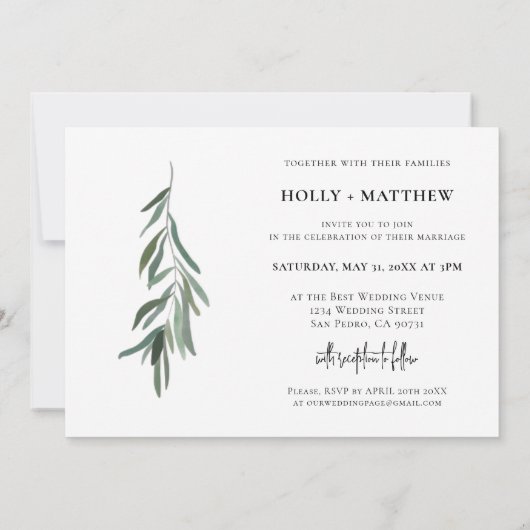 Moderne Hochzeitsfeier im Foto Einladung (Rückseite)