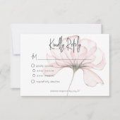 Moderne Hochzeitsfeier in Aquarellfarbe Rosa RSVP Karte (Vorderseite)