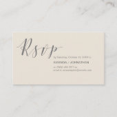 Moderne Hochzeitsfeier in dunkelgrauer Creme Begleitkarte (Vorderseite)